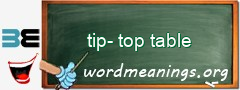 WordMeaning blackboard for tip-top table